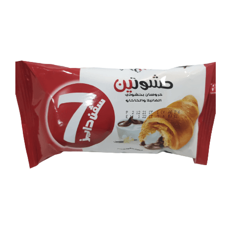 7 دايز كرواسون مزدوج الحشو كاكاو وكريم فانيلا، 55جم