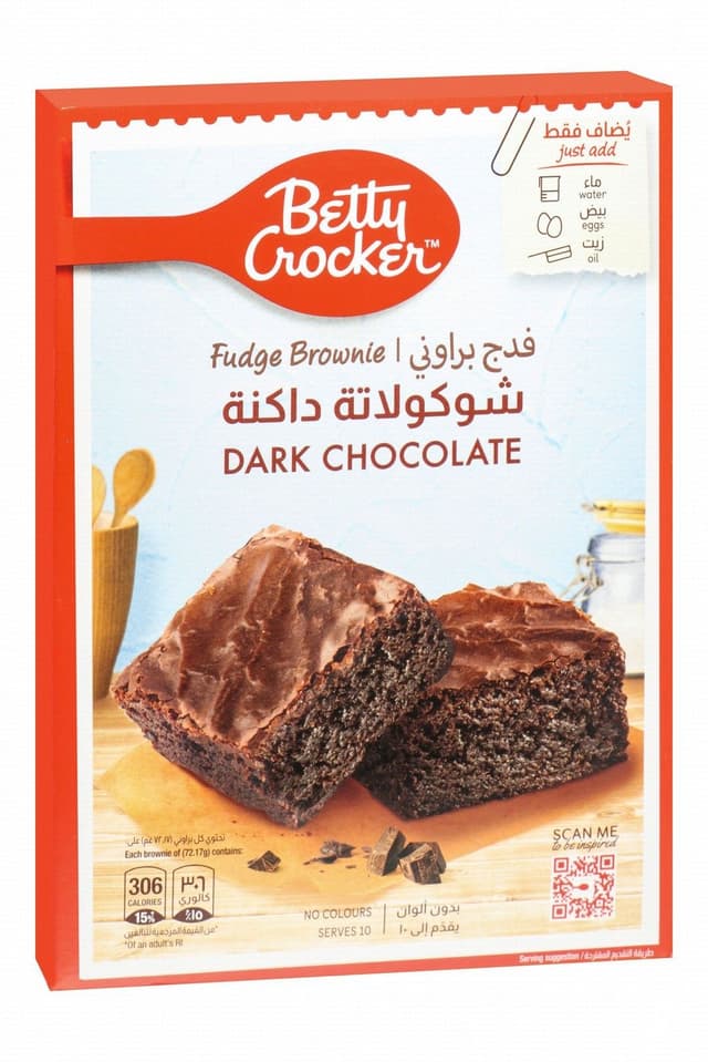 Betty Crocker Dark Chocolate Fudge Brownie Mix (Serves up to 10 People)