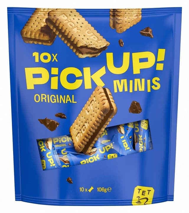 Pick Up Original Mini Biscuits Filled with Milk Chocolate (10 Pieces), 106g