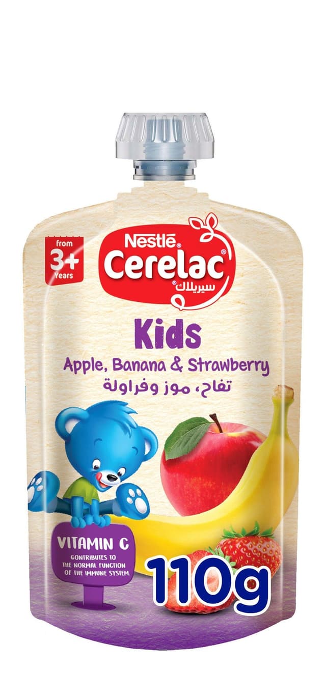 Cerelac Kid Puree with Apple, Banana & Strawberry (3+ Years), 110g