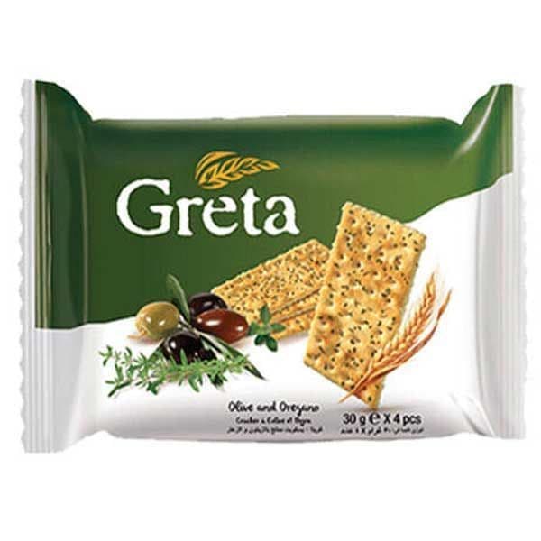 Greta Olive & Oregano Crackers, 4x30g