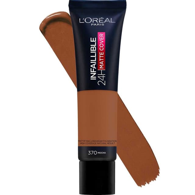 L'Oreal Infallible 24H Matte Cover Waterproof Liquid Foundation SPF18 Mocha 370, 30ml