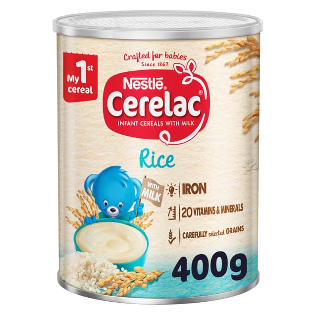 Cerelac Infant Cereal with Milk & Rice (6+ Months), 400g