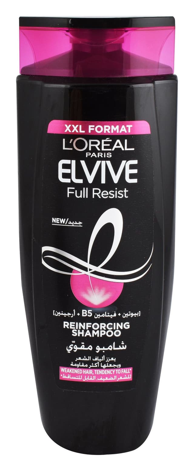 L'Oreal Elvive Full Resist Reinforcing Shampoo with Vitamin B5, Biotin & Arginine for Weakened Hair, 600ml