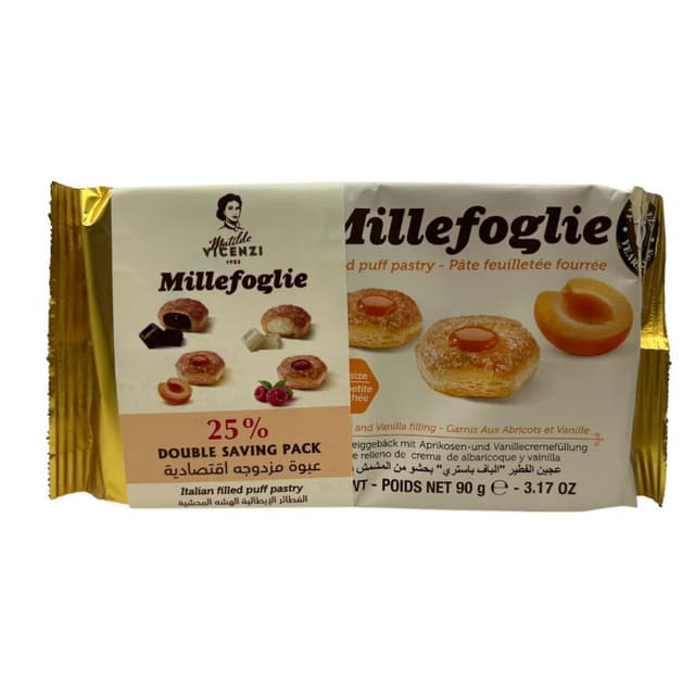 Vicenzi Millefoglie Apricot-Vanilla Pastry, 2x90g