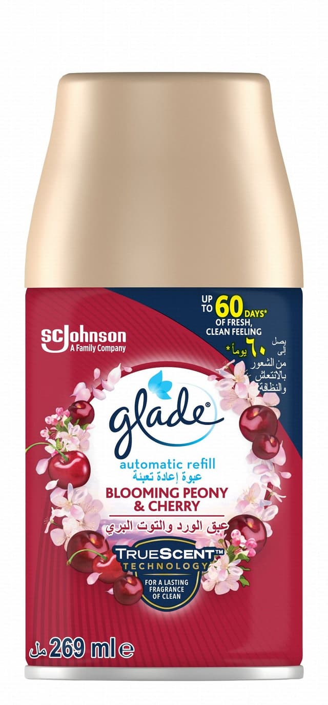 Glade TrueScent Technology Blooming Peony & Cherry Automatic Spray Refill, 269ml