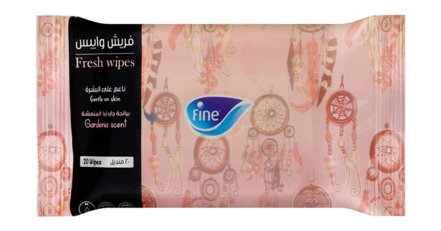 Fine Fresh Wipes Gardenia Scent, 20 wipes