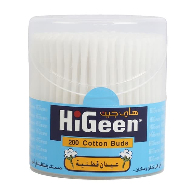 HiGeen Cotton Swabs, 200 Pieces