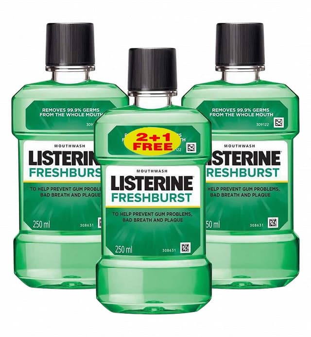Listerine Freshburst Mouthwash, 3x250ml