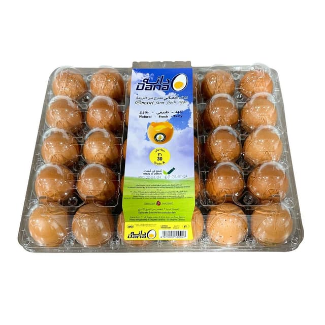 Dana Omani Brown Fresh Eggs Large, 30 Pieces