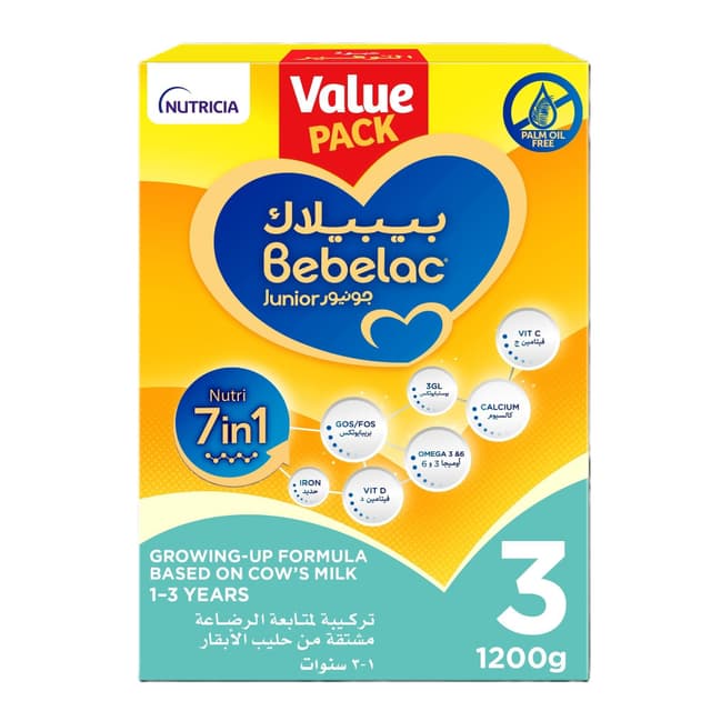 Bebelac Nutri 7in1 Infant Milk Formula Stage 3 (1-3 Years), 1200g