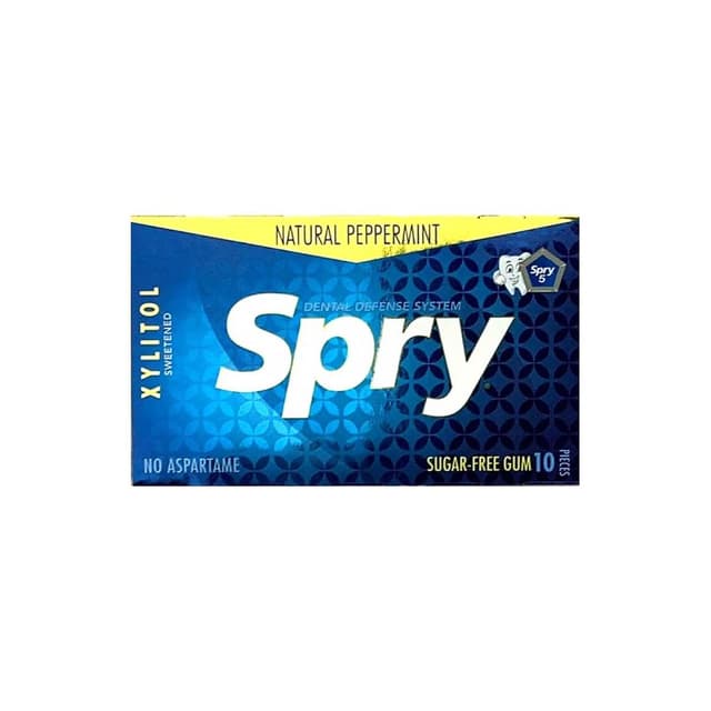 Xylitol Spry Natural Peppermint Sugar Free, 10 Pieces