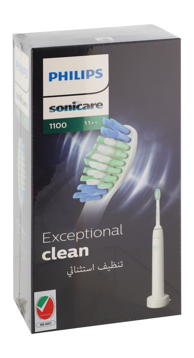 Philips Sonicare 1100 Exceptional Clean Rechargeable White Toothbrush, 1 Pack