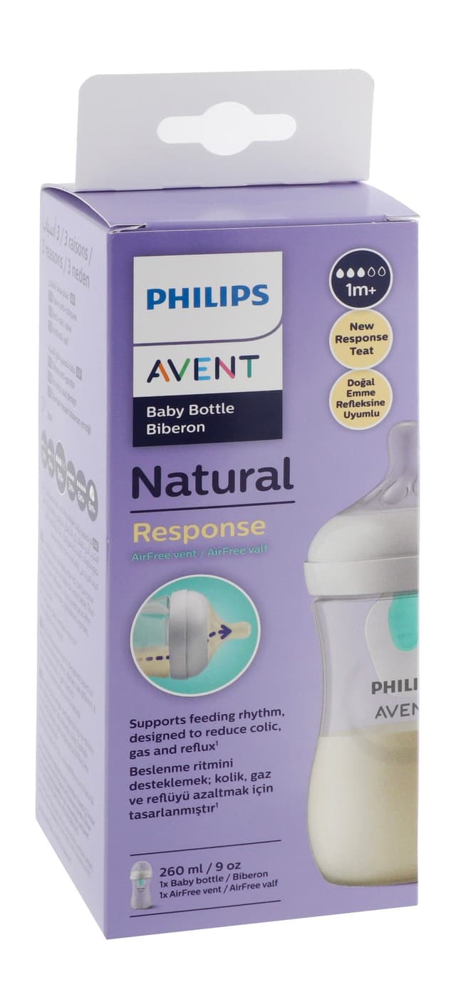 Philips Avent Natural Response White 260ml Anti-Colic Feeding Bottle (1+ Months), 1 Piece