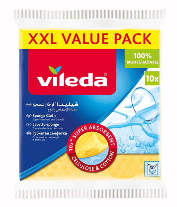 Vileda Sponge Cloth - XXL, 10 Pieces