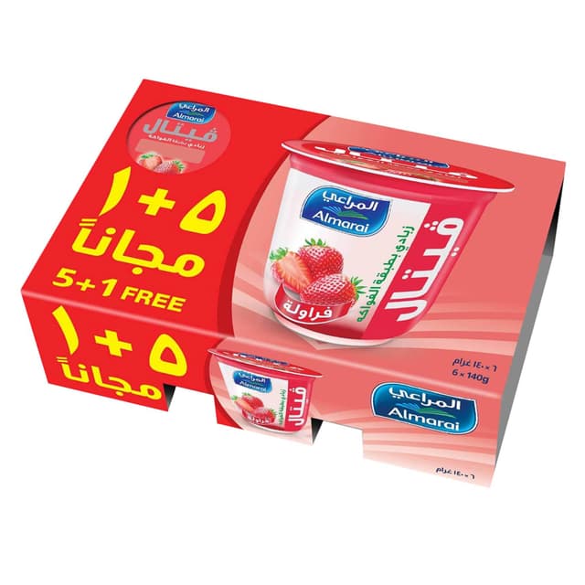 Almarai Vetal Layered Fruit Yoghurt Strawberry, 6x140g