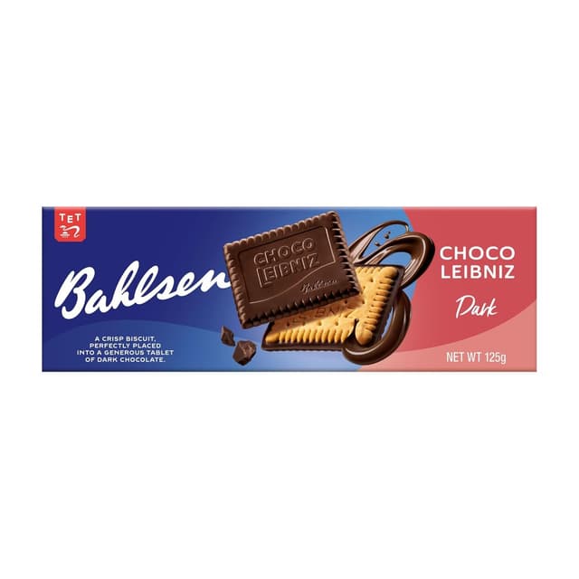 Bahlsen Choco Leibniz Butter Biscuits Coated with Dark Chocolate, 125g