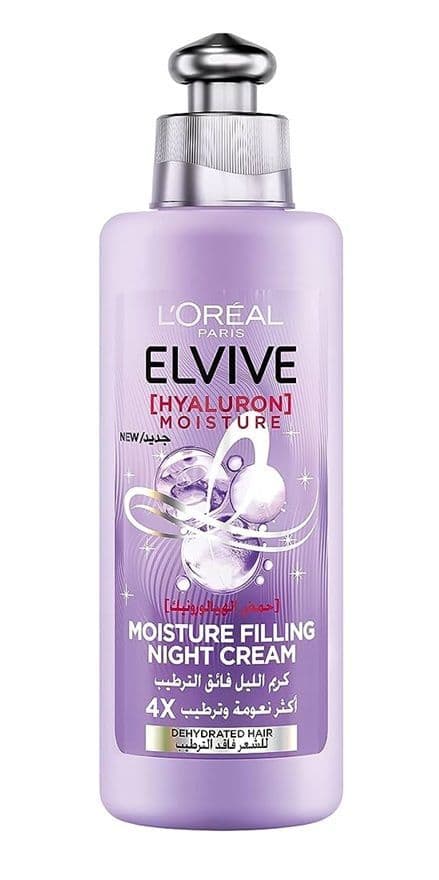L'Oreal Elvive Moisturizing Filling Night Hair Cream with Hyaluronic Acid for Dehydrated Hair