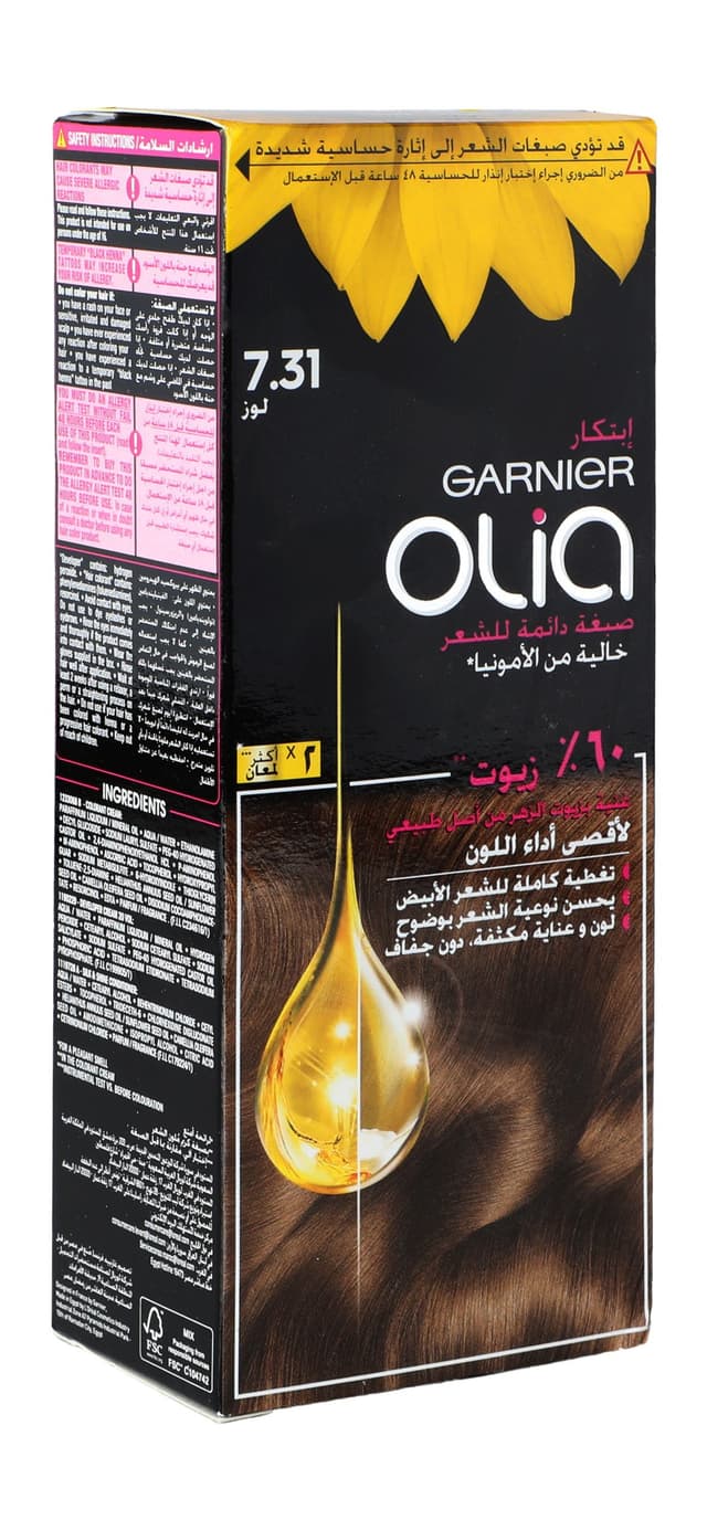 Garnier Hair Dye Olia 7.31 Almond, 1 Pack