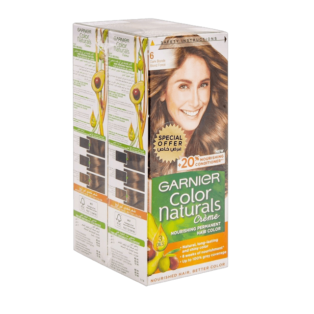 Garnier Color Naturals Hair Color - 6 Dark Blonde, 2 Pieces