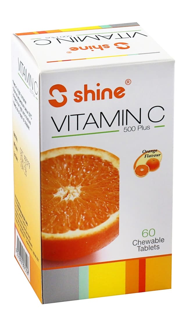 Shine Vitamin C 500 Plus Chewable Tab, 60'S