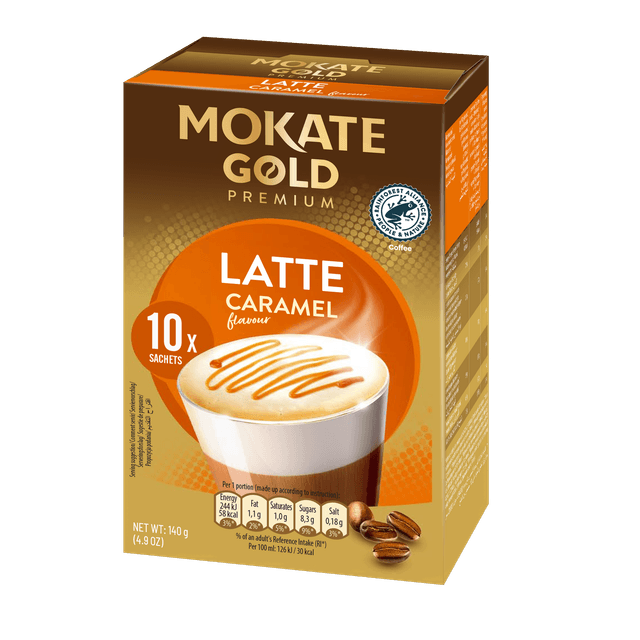 Mokate Gold Caramel Flavour Latte, 10x14g
