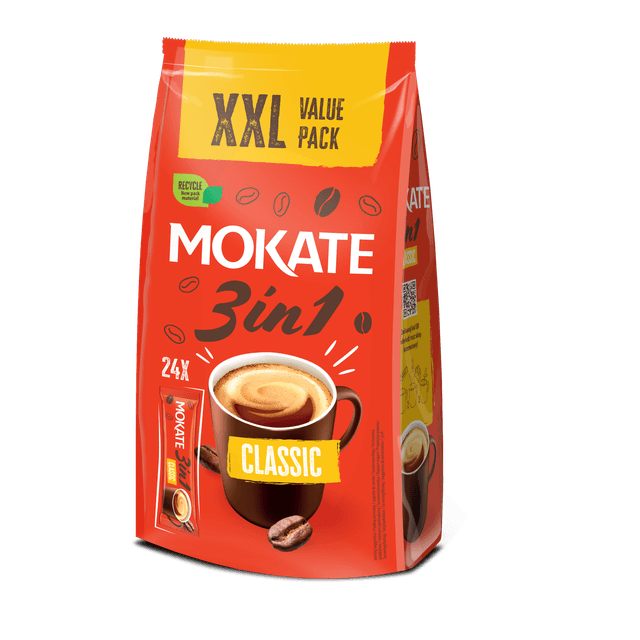 Mokate 3-in-1 Coffee Mix,  20 Pieces + 4 Pieces Free, 24x17g