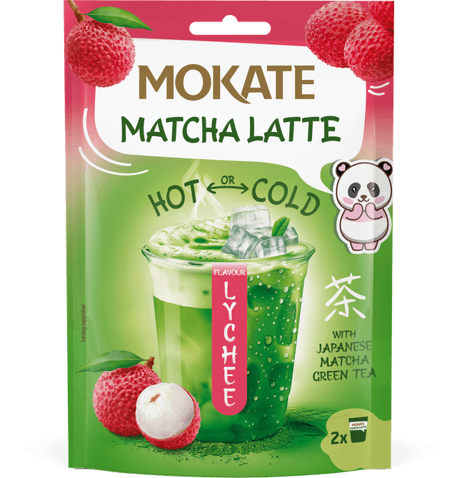 Mokate Lychee Flavour Hot Or Cold Matcha Latte Pouch, 40g