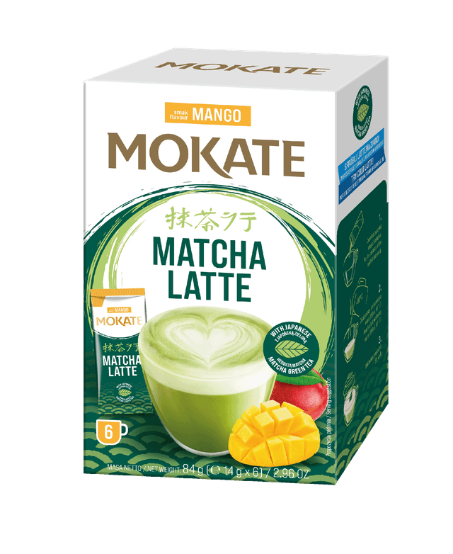 Mokate Mango Flavour Matcha Latte, 6x14g, 84g