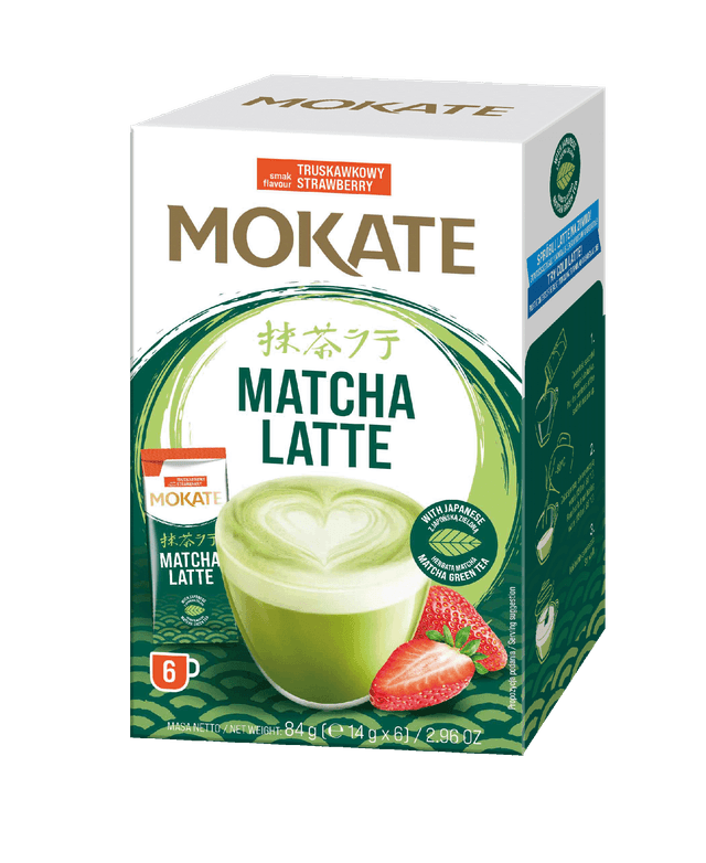 Mokate Strawberry Flavour Matcha Latte, 6x14g, 84g