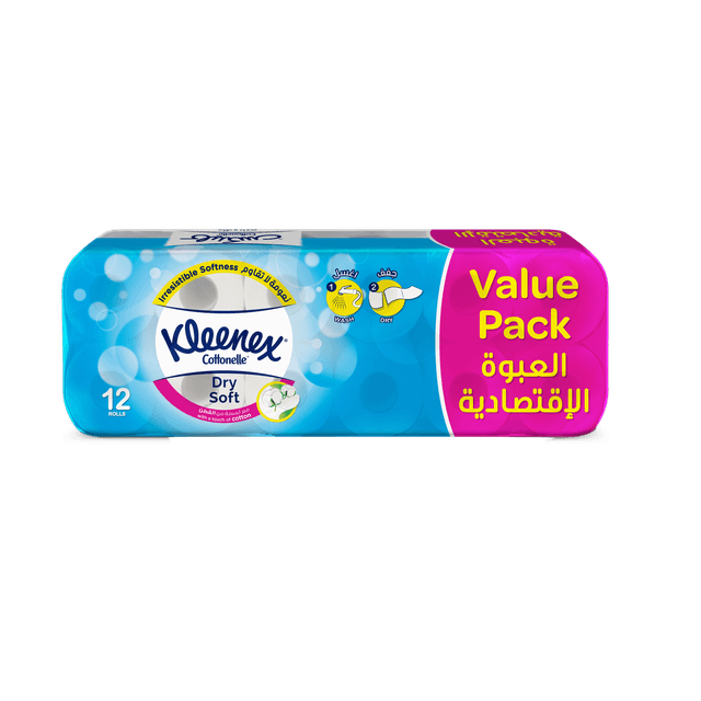 Kleenex Bathroom Tissue Drysoft Flat Value Pack 12 Roll