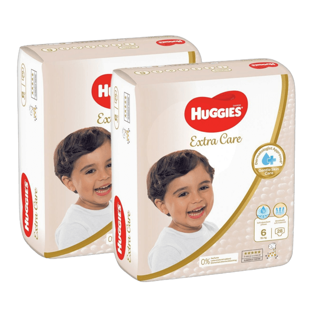Huggies Extra Care Baby Diapers, Size 6, 2x28 Count
