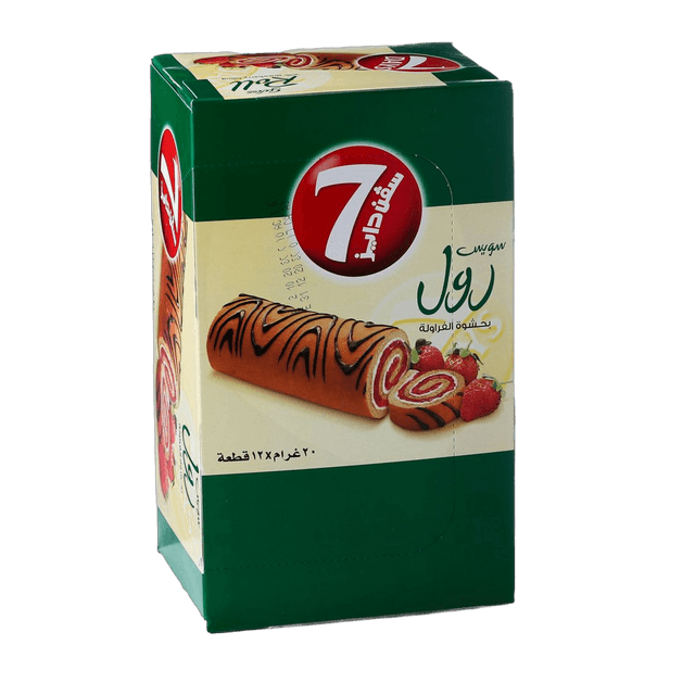 7 دايز ميني سويس رول ويذ ستروبري فيلينج 12x20 جم