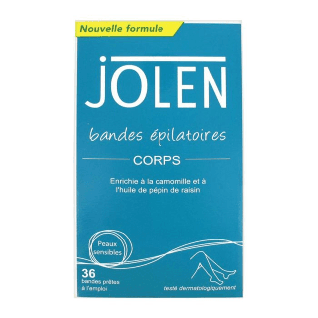 Jolen Chamomile Body Hair Removal Strips, 36 Pcs