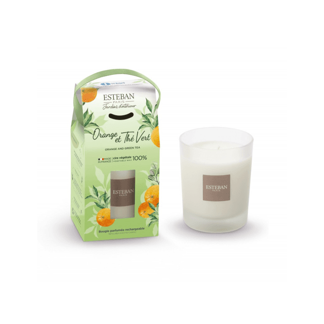 Esteban Jardins d'Intérieur Orange-Green Tea Candle, 180g