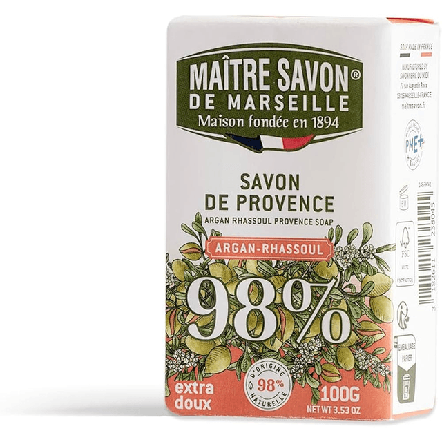 Maitre Savon de Marseille Argan Rhassoul Bar Soap, 100g