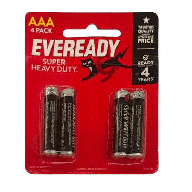 Eveready AAA Super Heavy Duty Batteries, 4 Pieces