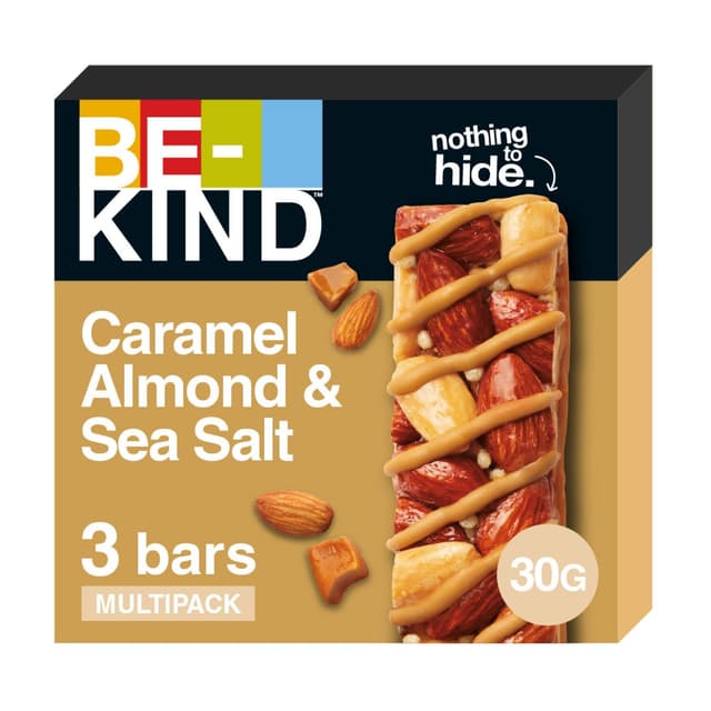 Be-Kind Caramel Almond & Sea Salt Bars, 3x30g