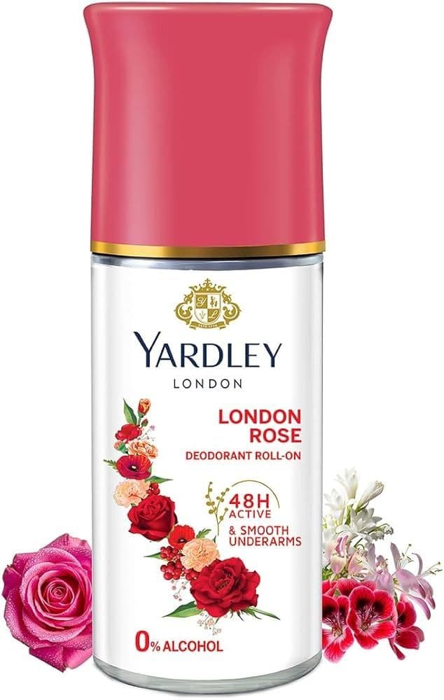 Yardley Women London For Velvet Rose Deodorant Roll On, 50ml