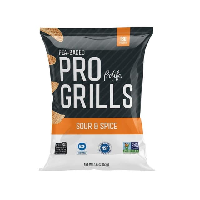 Prolife Pro Grill Pea-Based Sour Spice Protein Chips, 50g