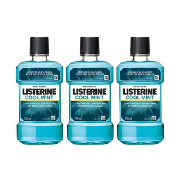 Listerine Cool Mint  Mouthwash, 250ml, 3 Pieces