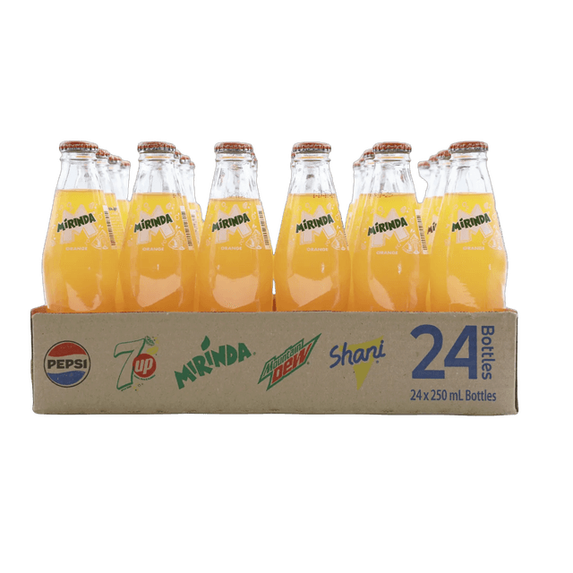 Mirinda Orange Soft Drink Glass Bottle, 6x250ml
