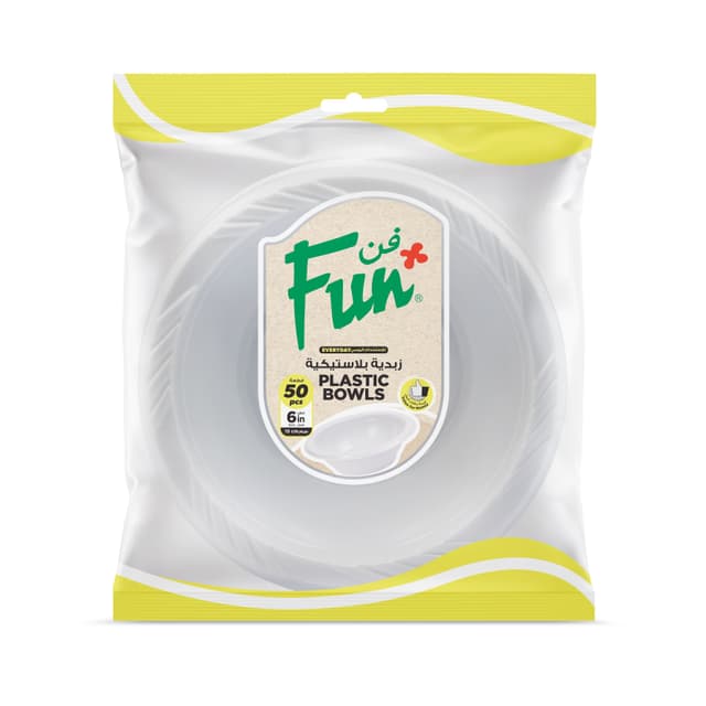 Fun Everyday Disposable Bowl 15cm White, 50 Pieces