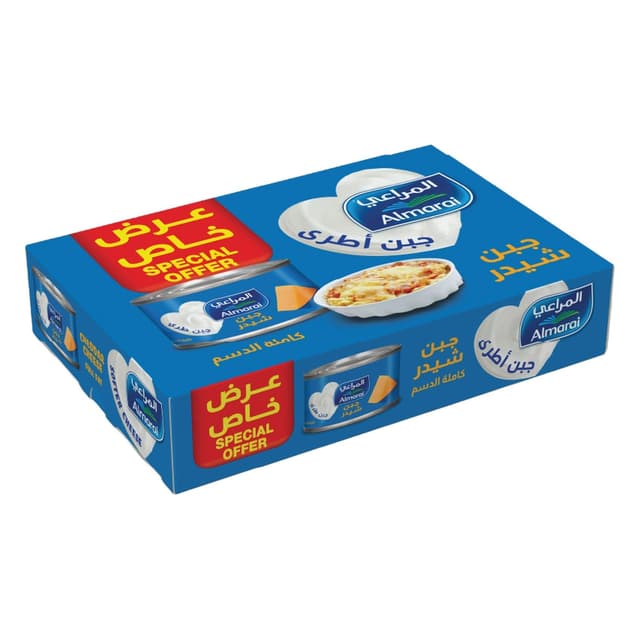 Almarai Full Fat Cheddar Chees, 6x56g