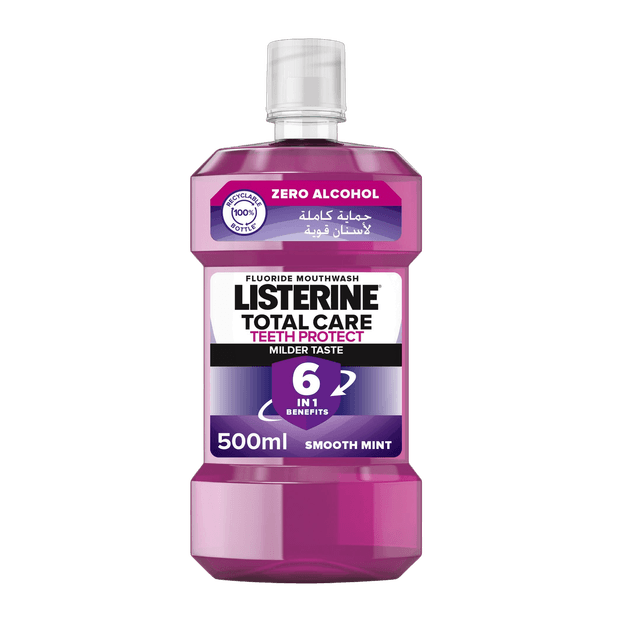 Listerine Total Care Teeth Protect 6in1 Milder Taste Mouthwash Smooth Mint Flavor