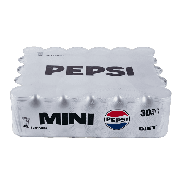 Pepsi Diet Carbonated Soft Drink Cans, 30x150ml