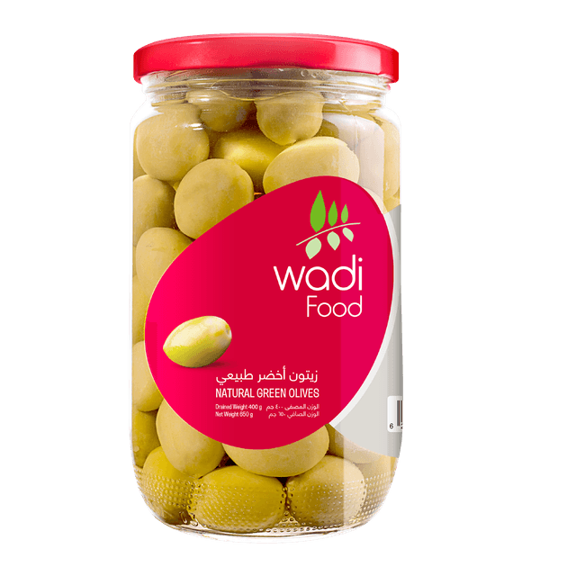 Wadi Food Whole Green Olives, 650g