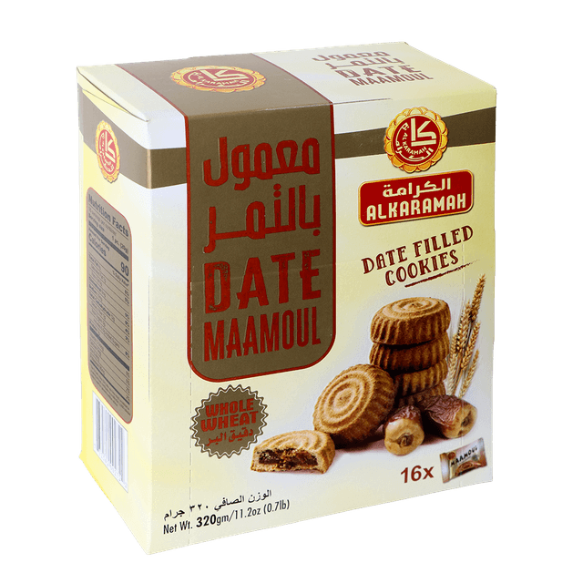 Alkaramah Date Filled Whole Wheat Maamoul Cookies 16 Pieces, 320g