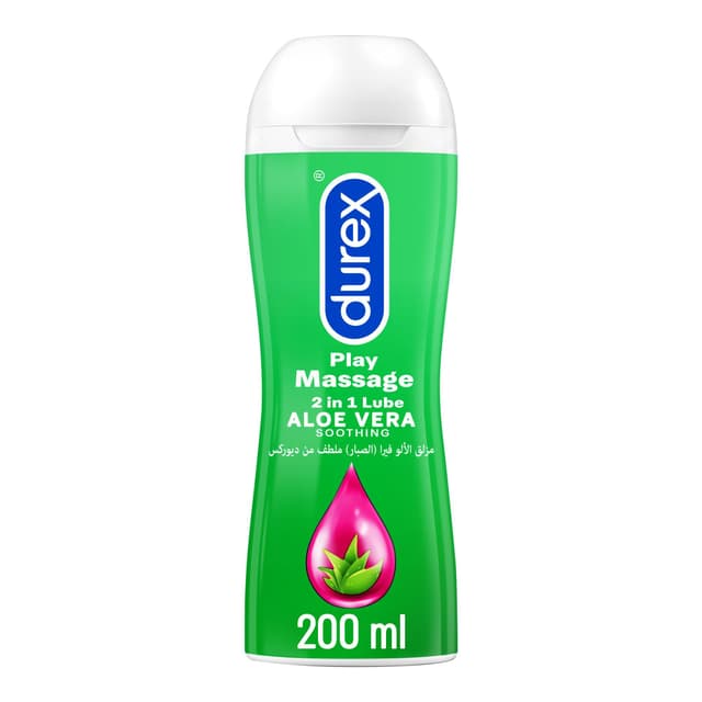 Durex Soothing Aloe Vera Play Massage 2 in 1 Lubricant Gel, 200ml