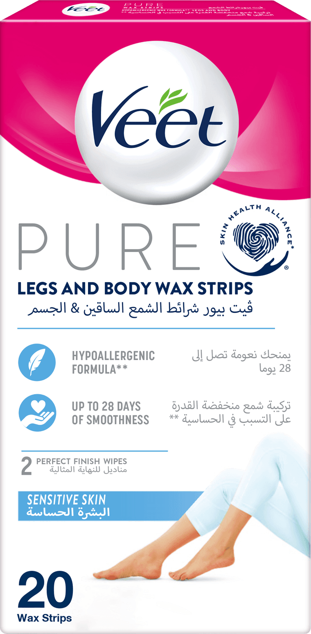 Veet Hair Removal Wax Strips for Sensitive Skin Legs & Body